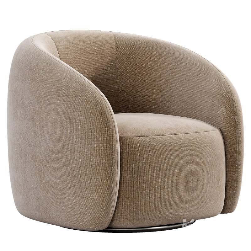 Alessa Swivel Armchair Luna Cloud White - Image 6