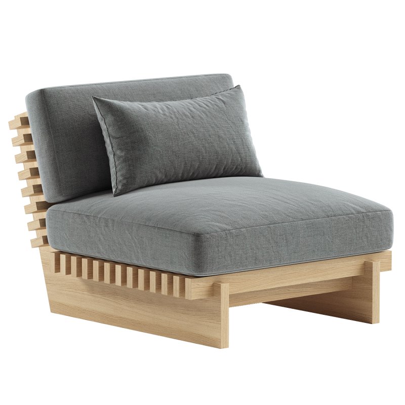 Taiko Stained Teak Outdoor Lounge Chair - Image 4