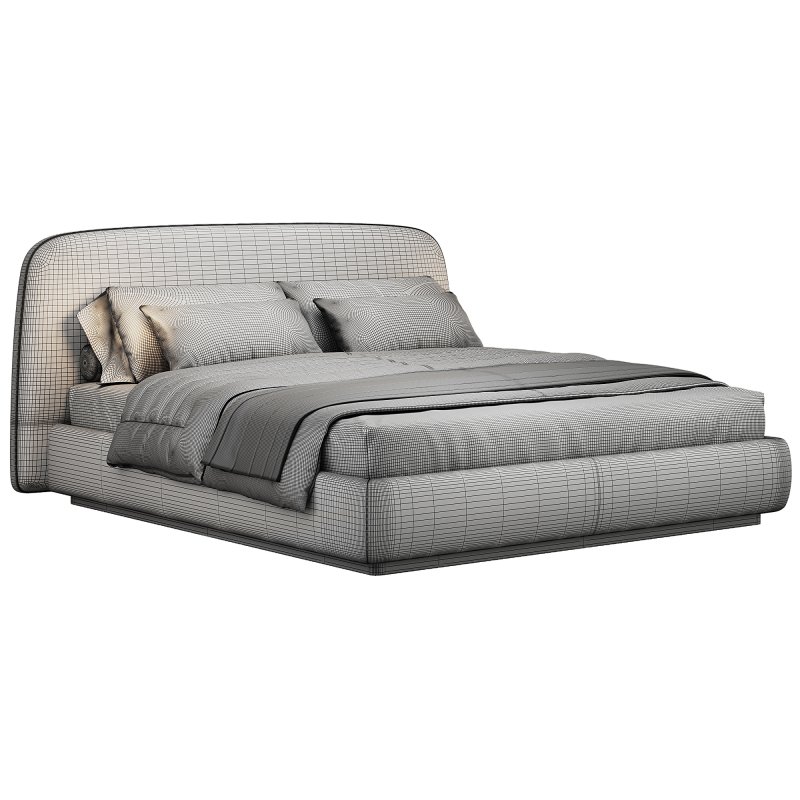 Velvet Grey Double Bed 180 by Alhome - Image 4