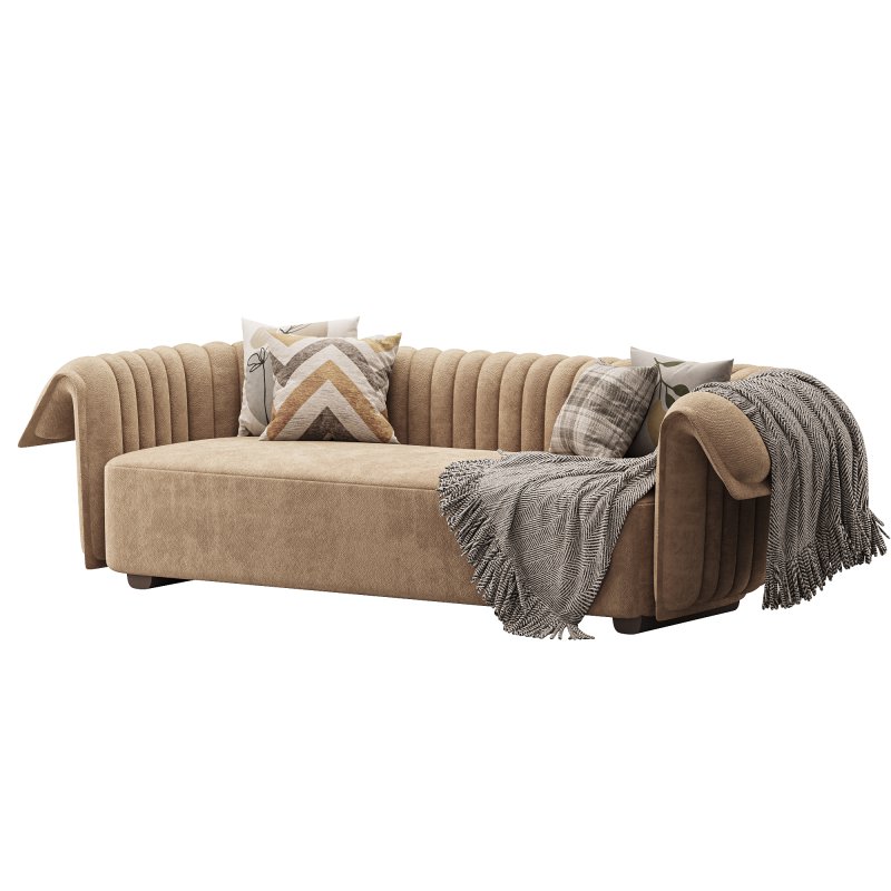 Curved Sofa Microfiber Leather - Image 3