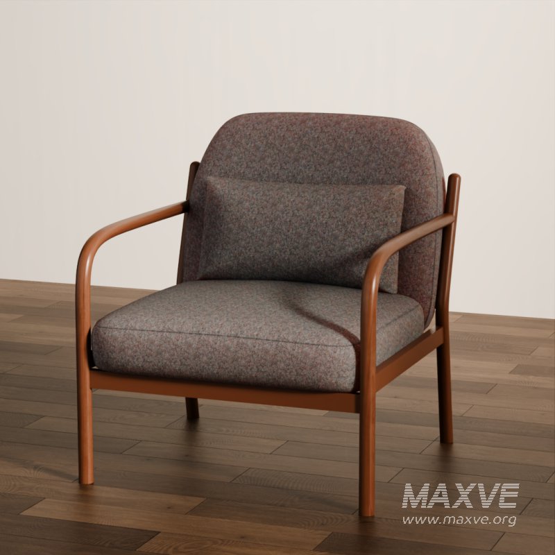 Cozy Wooden Armchair with Cushions - Image 2