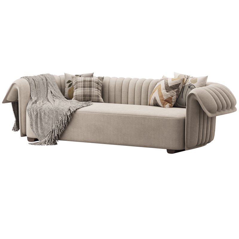 Curved Sofa Microfiber Leather - Image 12