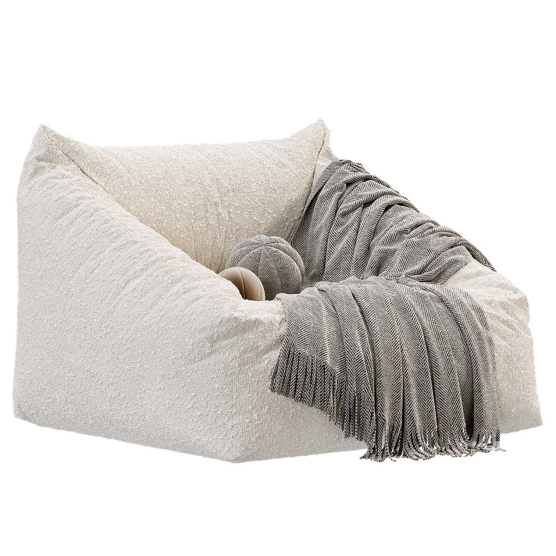 Cooper Faux Sheepskin Bean Bag Chair - Image 4