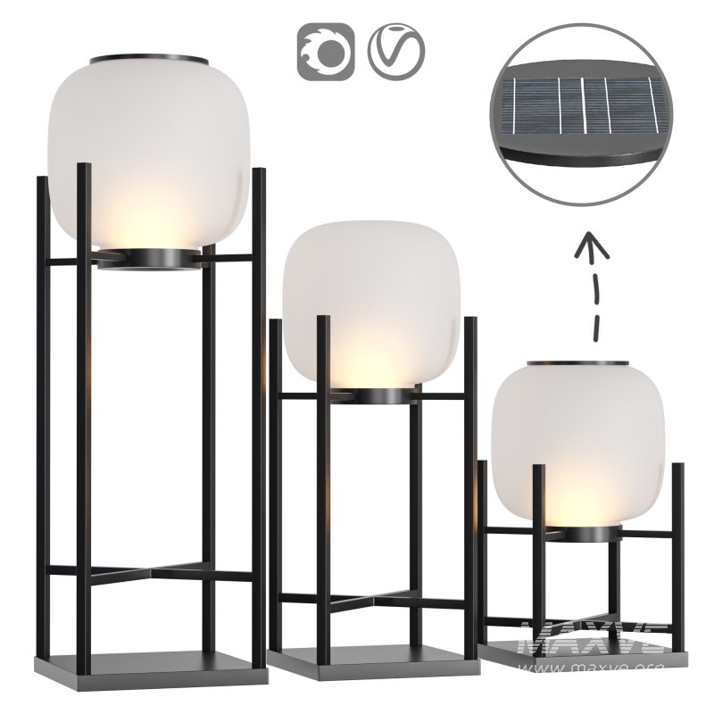 Modern Simplicity Solar Waterproof Cylinder Stainless Steel Acrylic LED Standing Floor Lamp For Outdoor Patio - Image 1