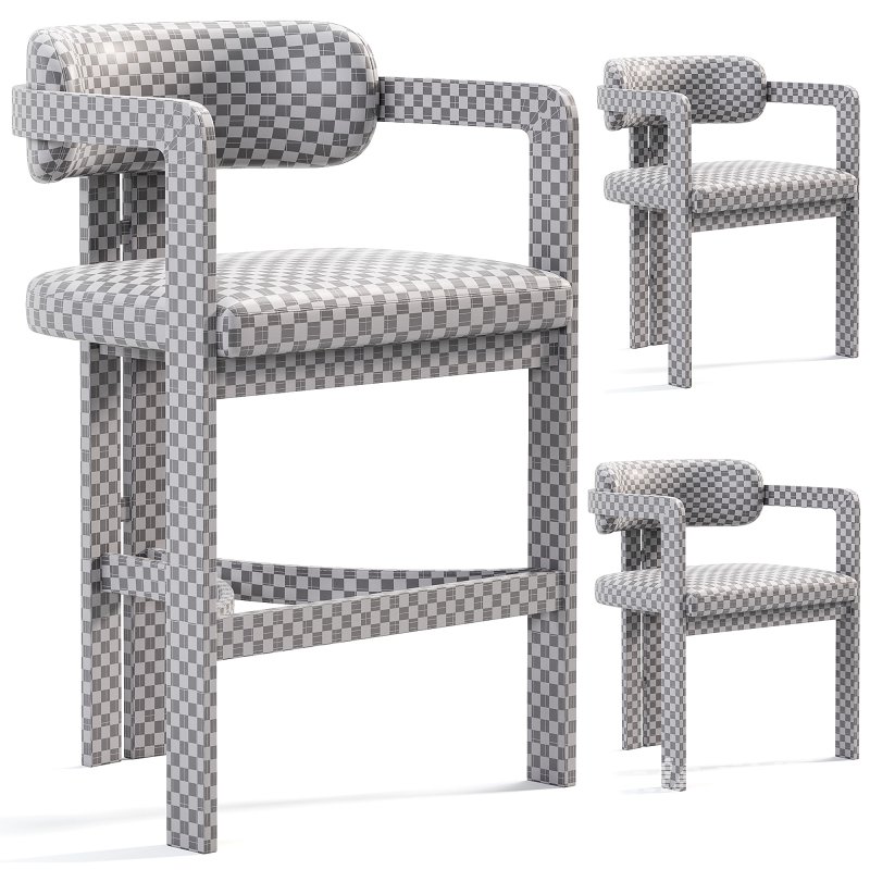 Curved Walnut Bar Stool - Image 6