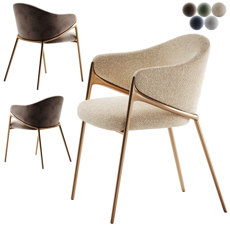 Chair Gwen Khaki Velvet Fire Retardant - Image 5