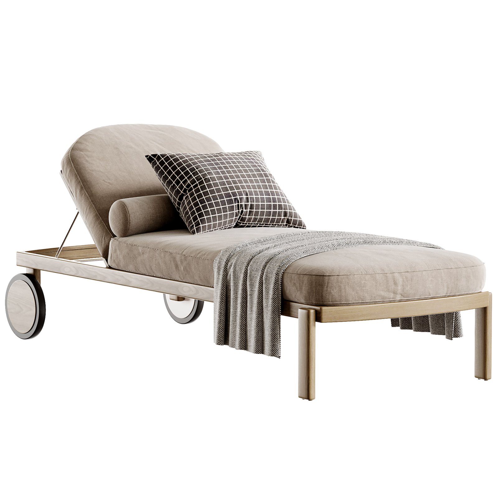 Cove Teak Sun Lounge 3D model Maxve