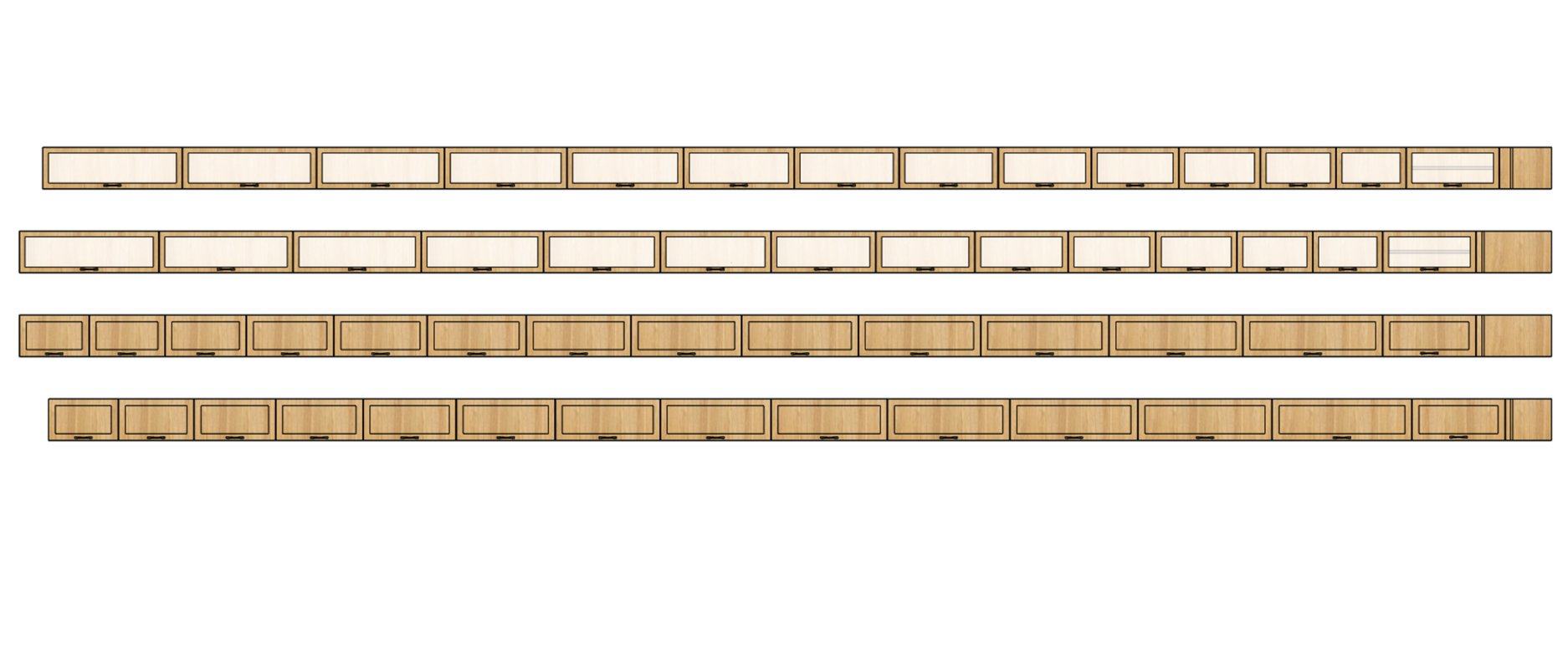 High-Quality Kitchen Cabinet 3D Model – Wood Design Fronts - Image 6