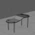 Contemporary Wavy Glass Coffee Table - Thumbnail 4