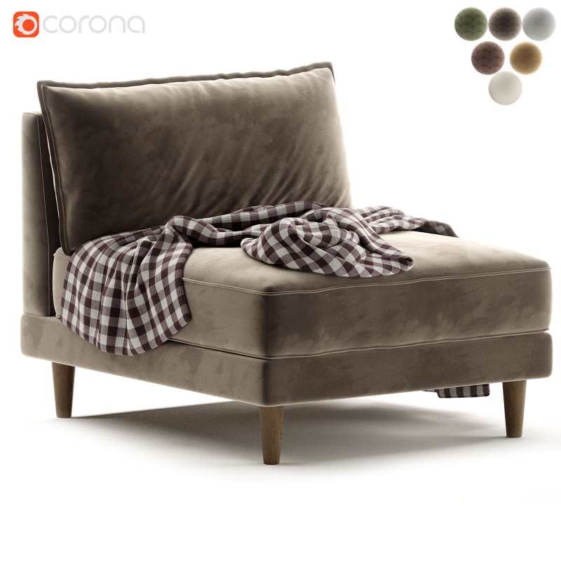 Rio Modular Armless Sofa Chair - Image 1