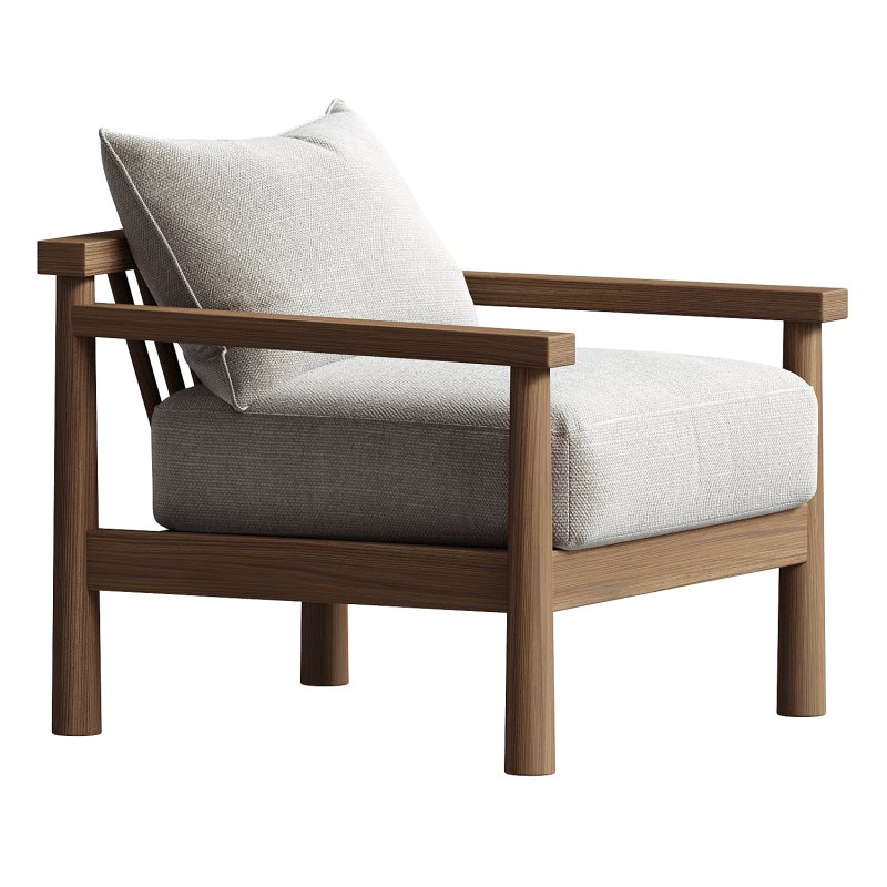 Natalia Outdoor Teak Lounge Chair - Image 3