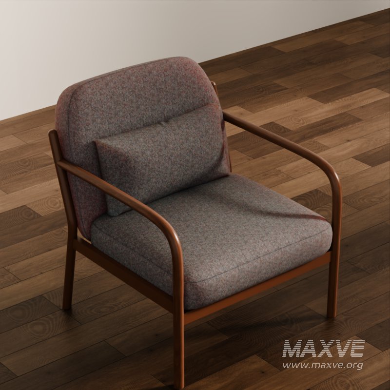 Cozy Wooden Armchair with Cushions - Image 5
