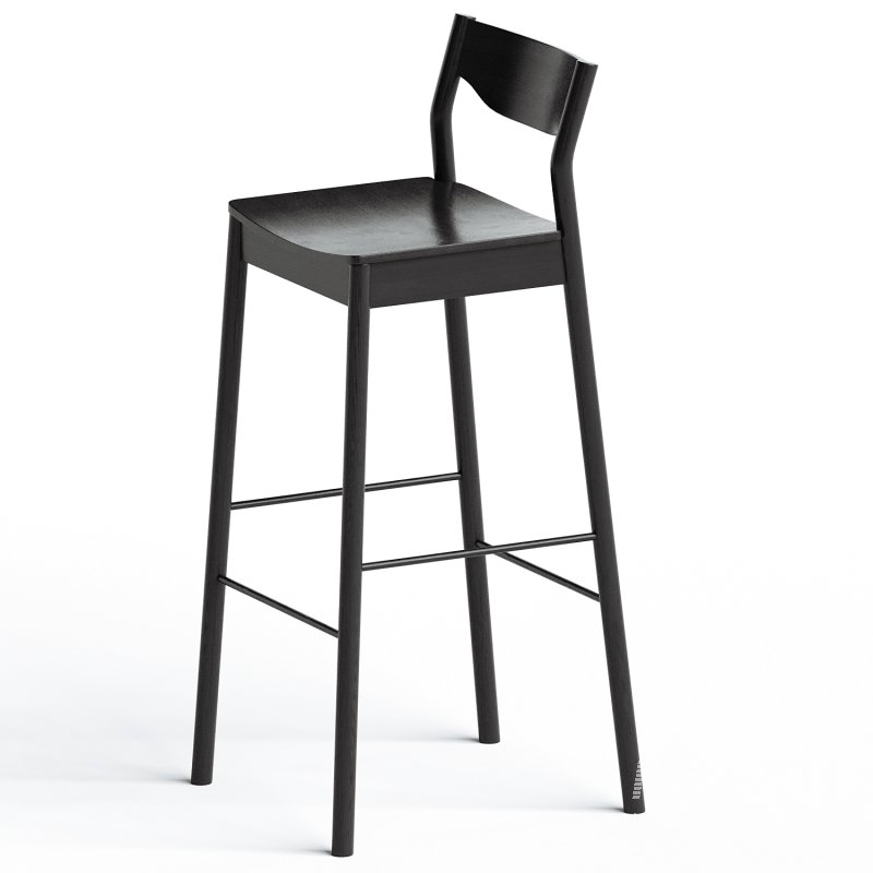 Tangerine Stool with Back - Image 1