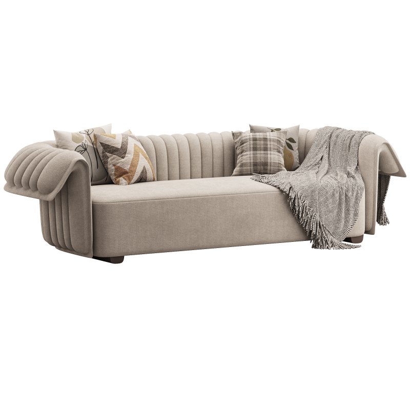 Curved Sofa Microfiber Leather - Image 2