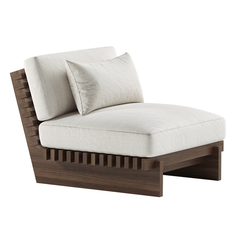Taiko Stained Teak Outdoor Lounge Chair - Image 1
