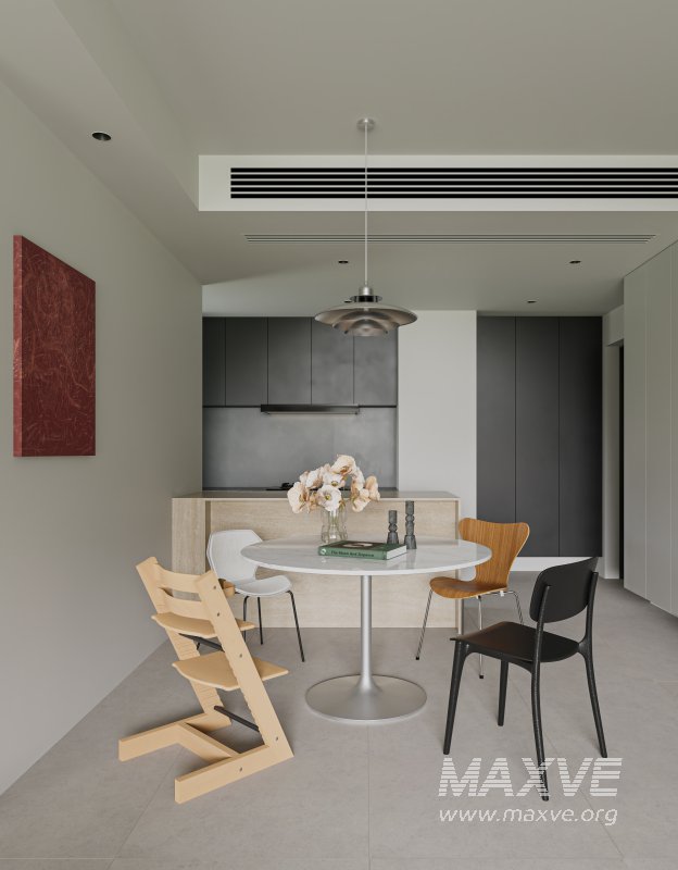 Modern living room and dining room interior scene - Image 8