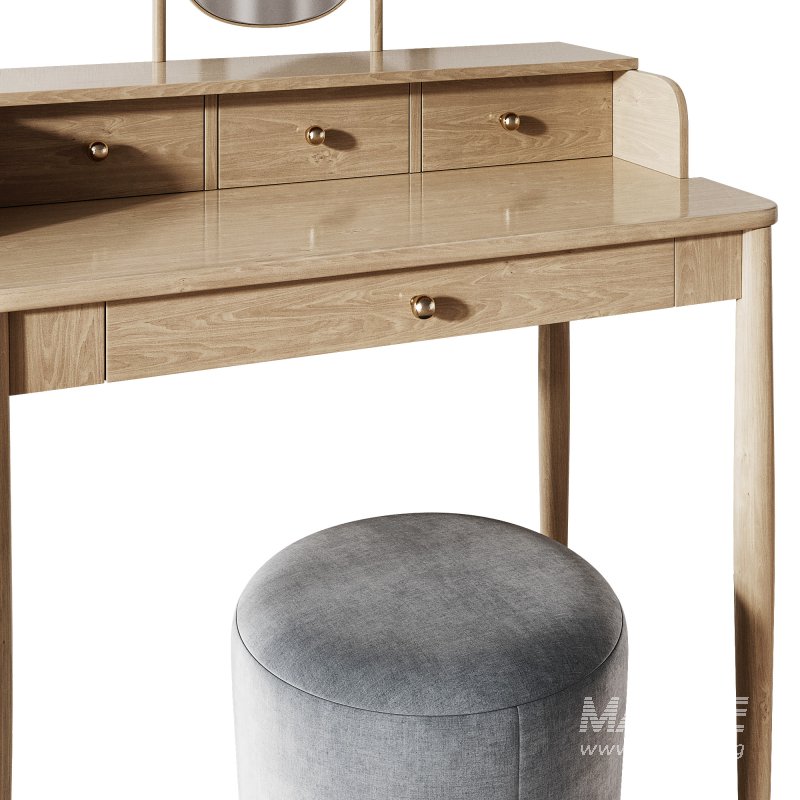 Lussan Dressing Table and SLALOM POUF - Image 3