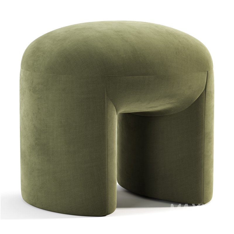 Pouf Tissu Effet Laine Bouclette Lomos - Image 3