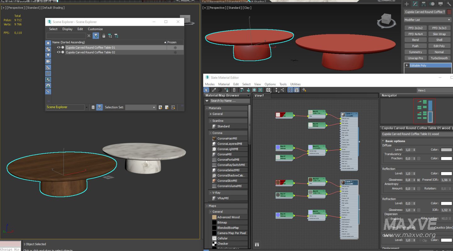 Cupola Carved Round Coffee Table - Image 9