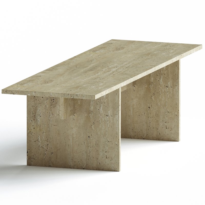 Vondel Coffee Table Bench Handcrafted in Travertine - Image 2