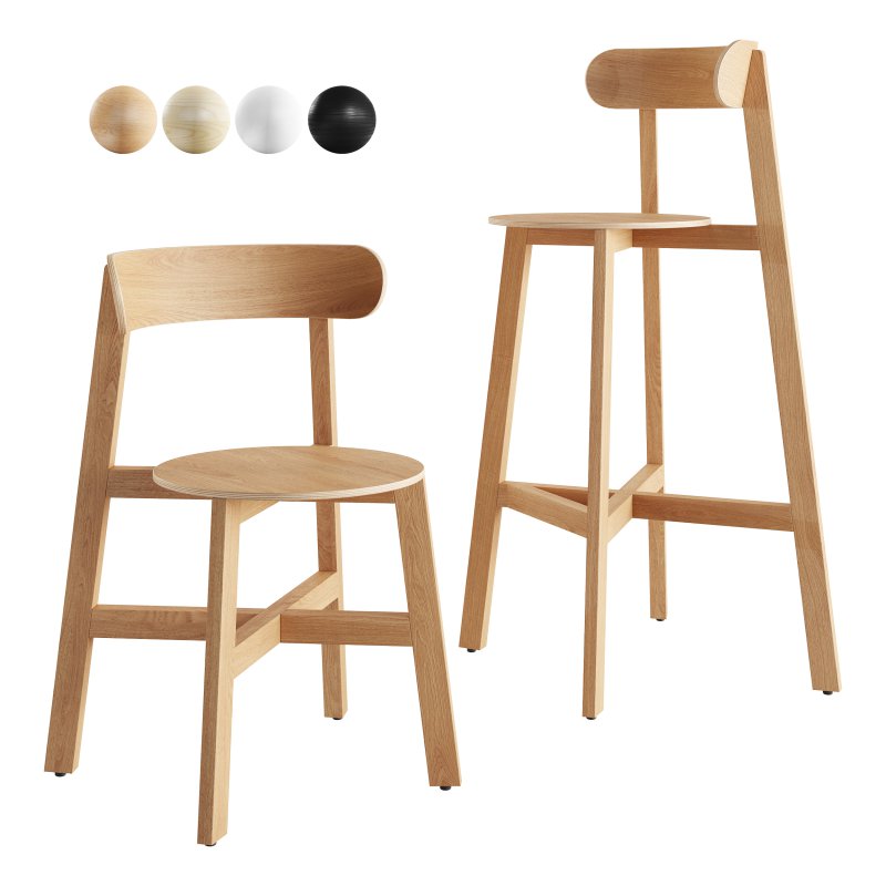Roda Chair and Bar Stool by Branca Lisboa - Image 1