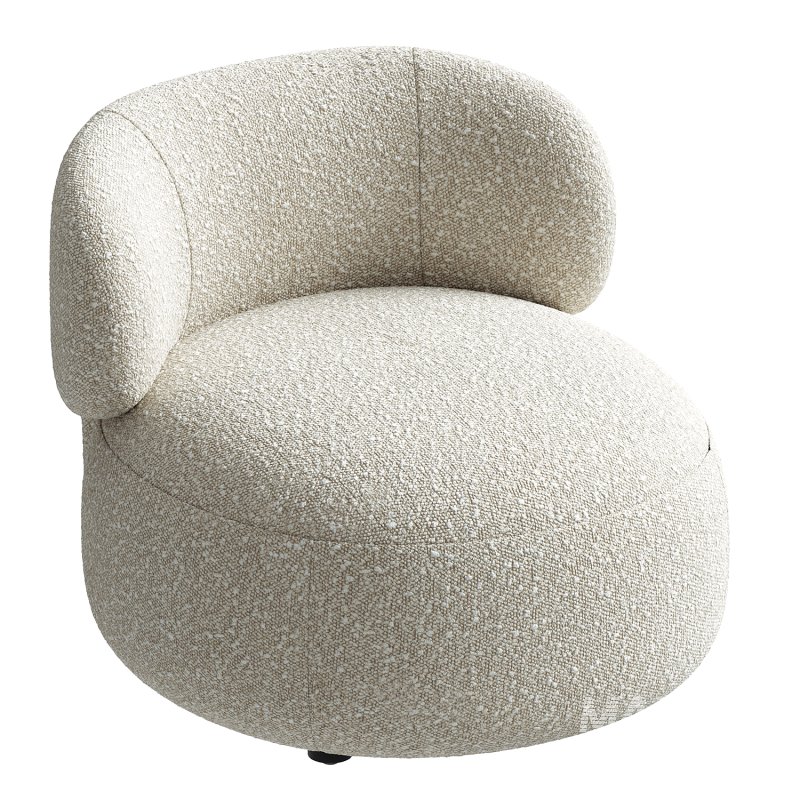 Brayden Stone Cream Woven Fabric Occasional Chair - Image 4