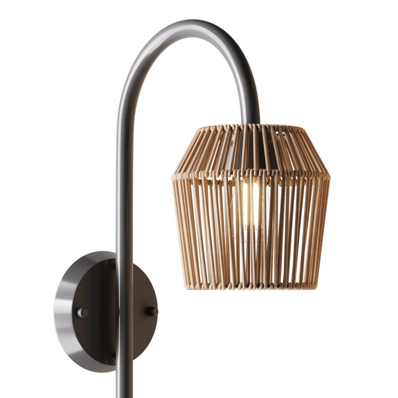 Alyza Rattan Plug-in Armed Sconce with Tray Table and Bulb Included - Image 6