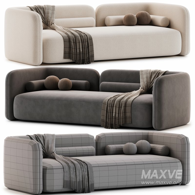 Scandinavian style velvet sofa - Image 5