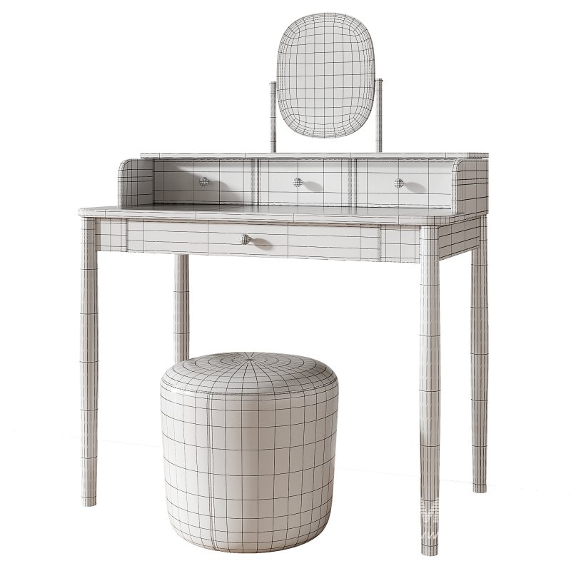 Lussan Dressing Table and SLALOM POUF - Image 5