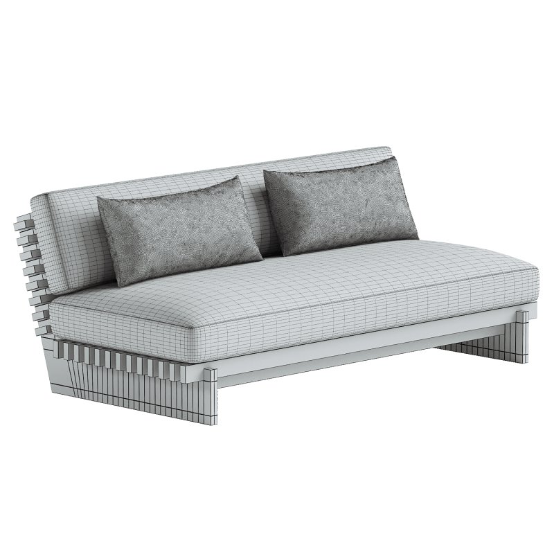 Taiko Stained Teak Outdoor Loveseat - Image 7