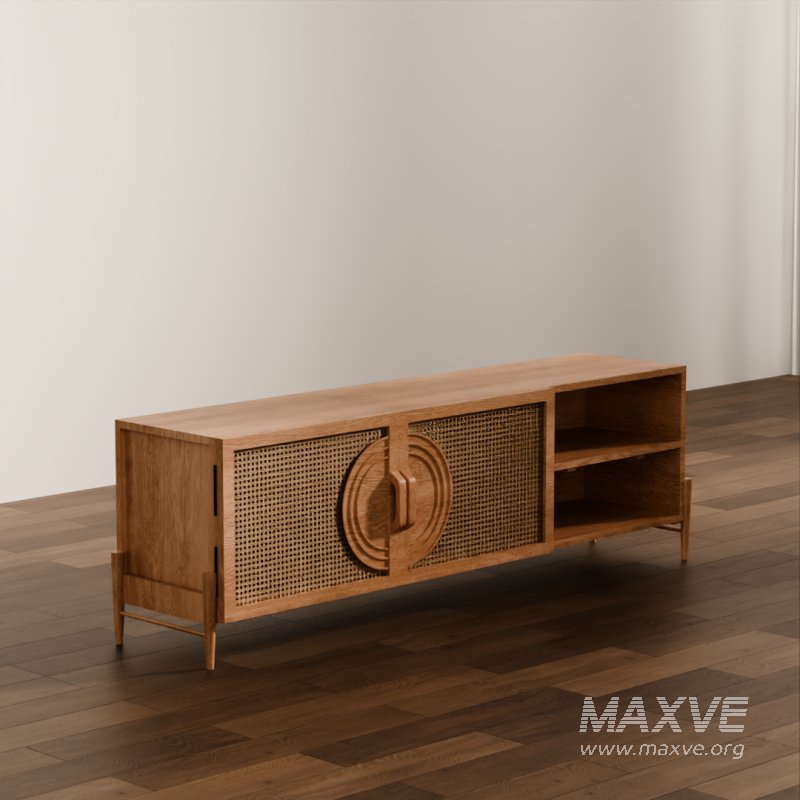 Vintage Rattan TV Stand - Image 2