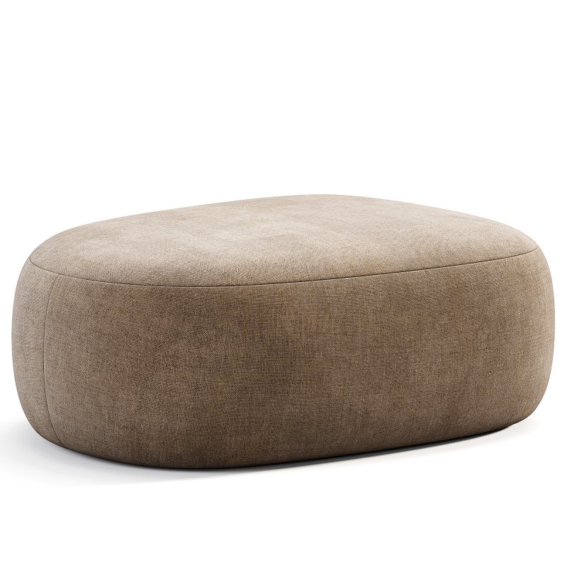 Pouf Ovale Design Scandinave En Tissu Boucle BILY - Image 5