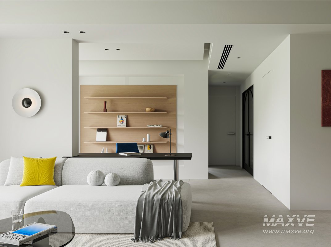 Modern living room and dining room interior scene - Image 7