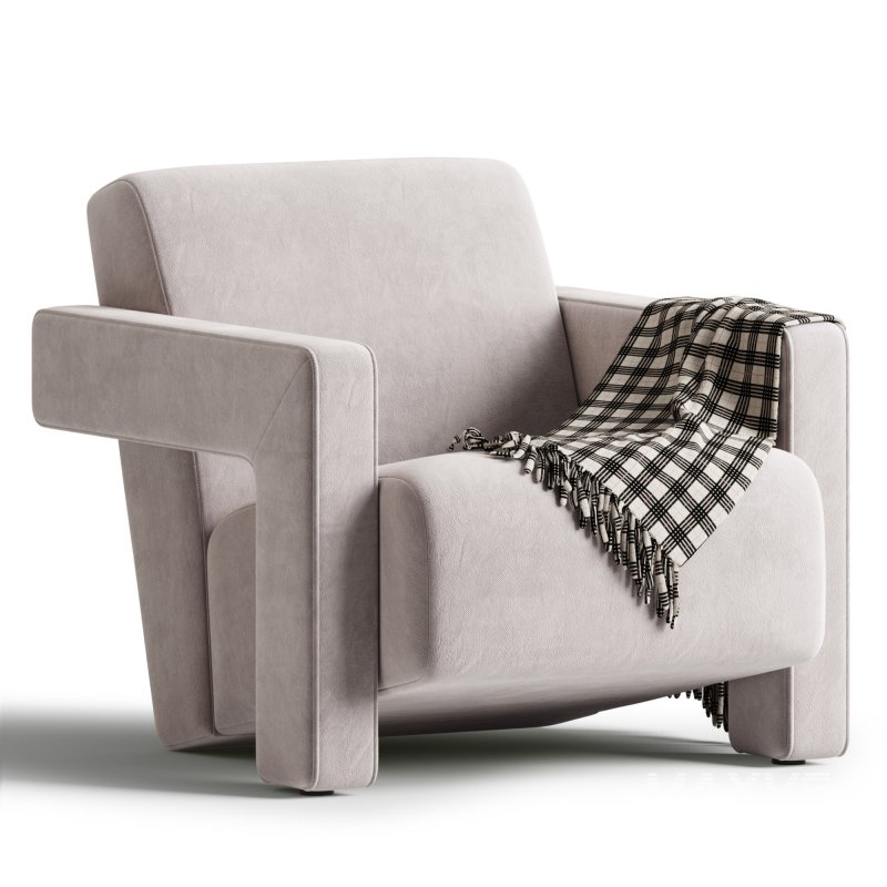 Brompton Sculptural Armchair Lichen Velvet - Image 3