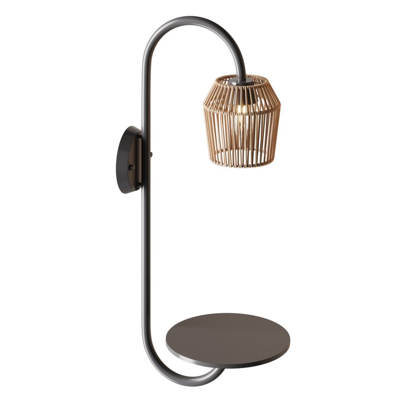 Alyza Rattan Plug-in Armed Sconce with Tray Table and Bulb Included - Image 8
