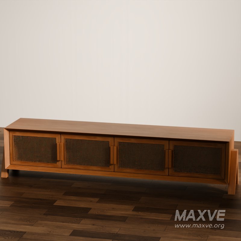 Rustic Wooden TV Console - Image 1