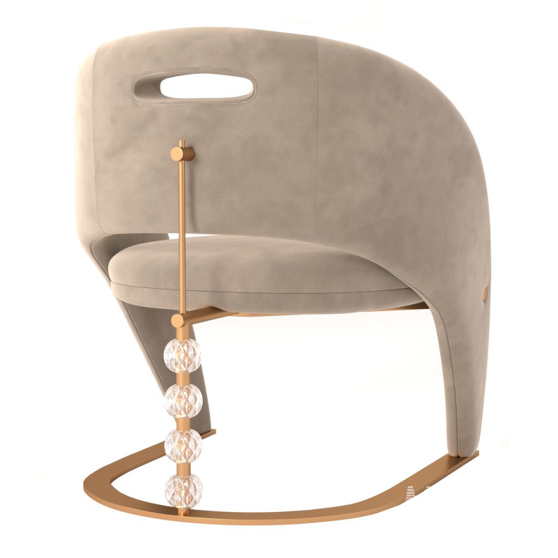 HomeDor Modern Luxury Beige Dining Chair - Image 2