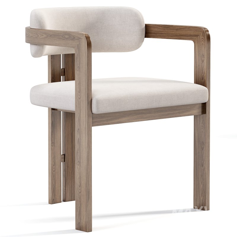 Curved Walnut Bar Stool - Image 3