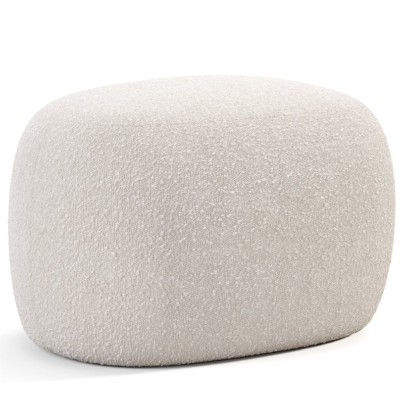 Pouf Ovale Design Scandinave En Tissu Boucle BILY - Image 6