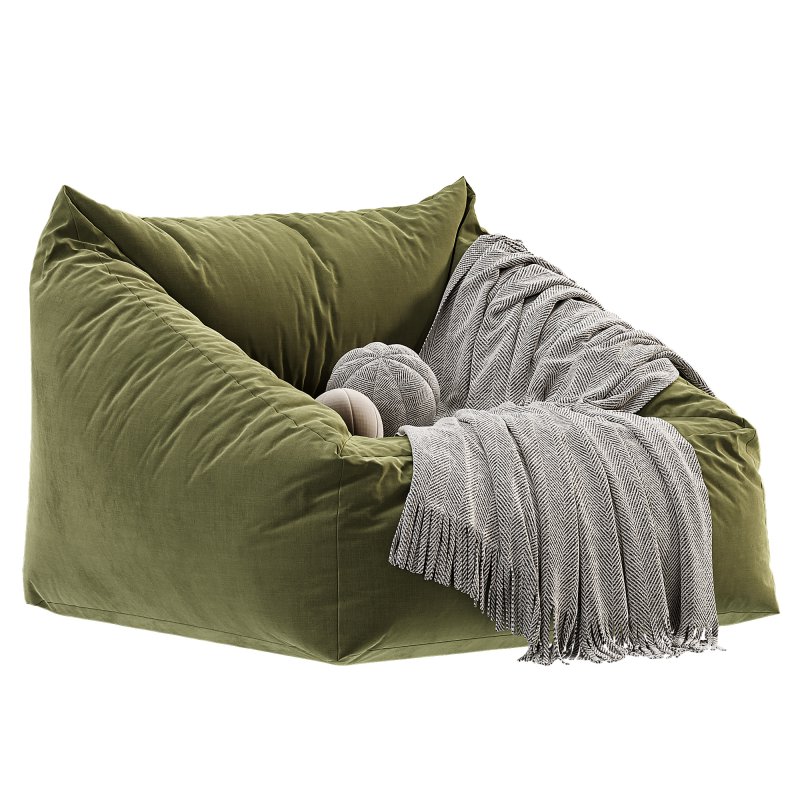 Cooper Faux Sheepskin Bean Bag Chair - Image 2