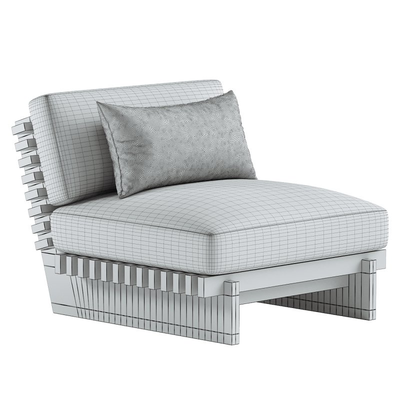 Taiko Stained Teak Outdoor Lounge Chair - Image 9