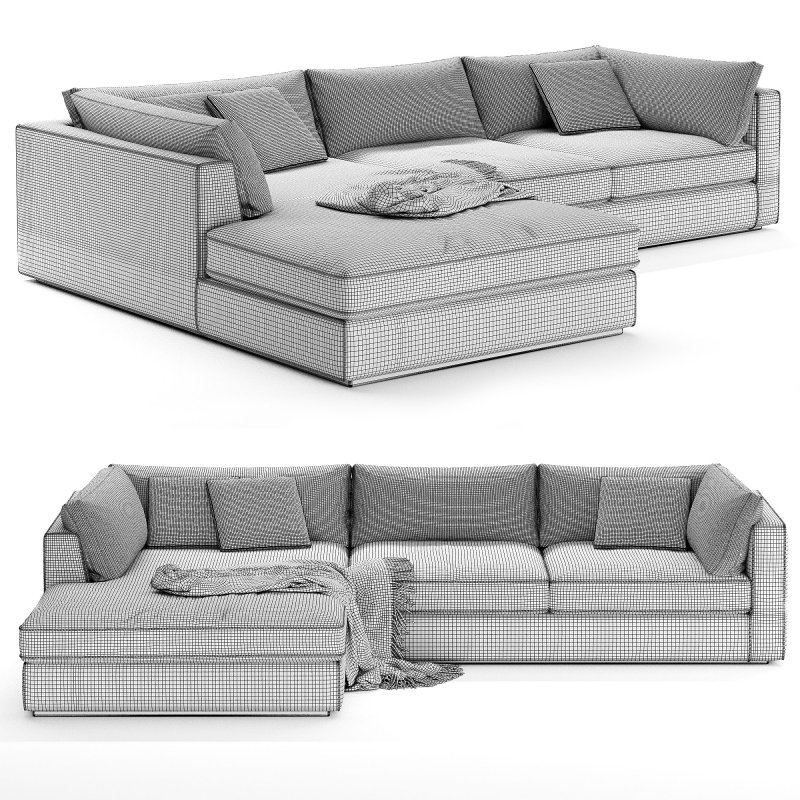 Oceanside Deep 2 Piece Left Arm Bumper Sectional Sofa - Image 6