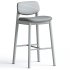 Lando Leather Bar Stool (Oak) - Thumbnail 1