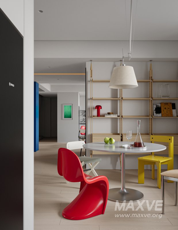 Modern living room and dining room interior scene - Image 6