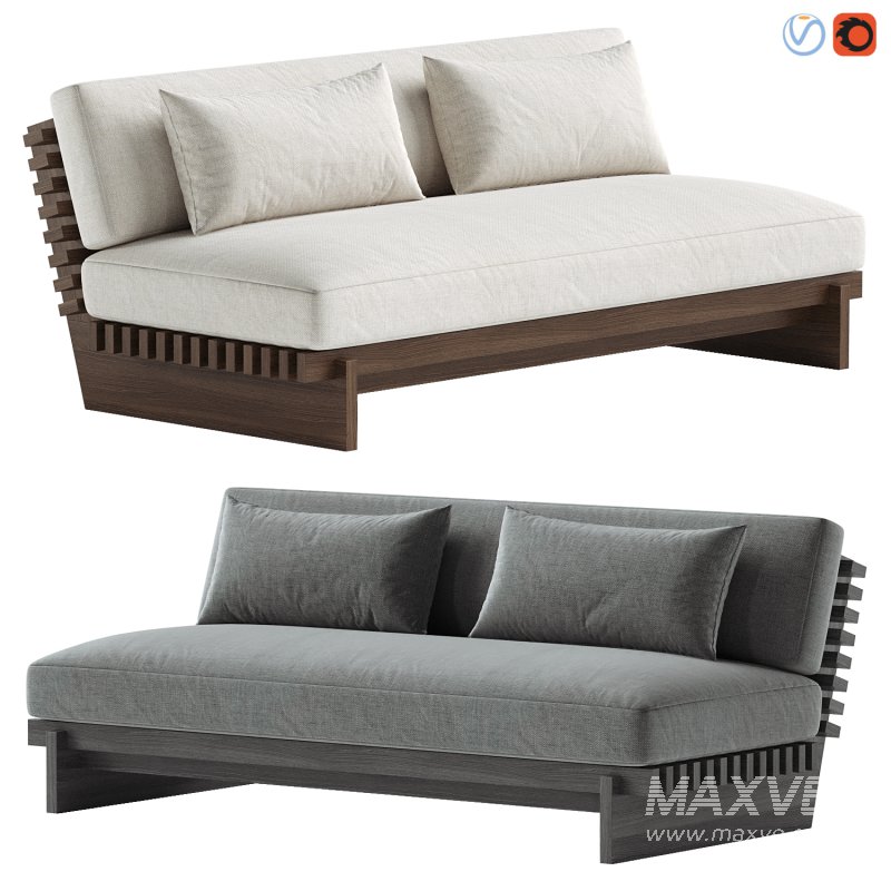 Taiko Stained Teak Outdoor Loveseat - Image 1