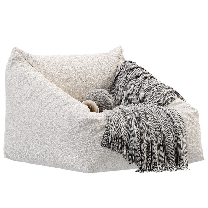 Cooper Faux Sheepskin Bean Bag Chair - Image 5