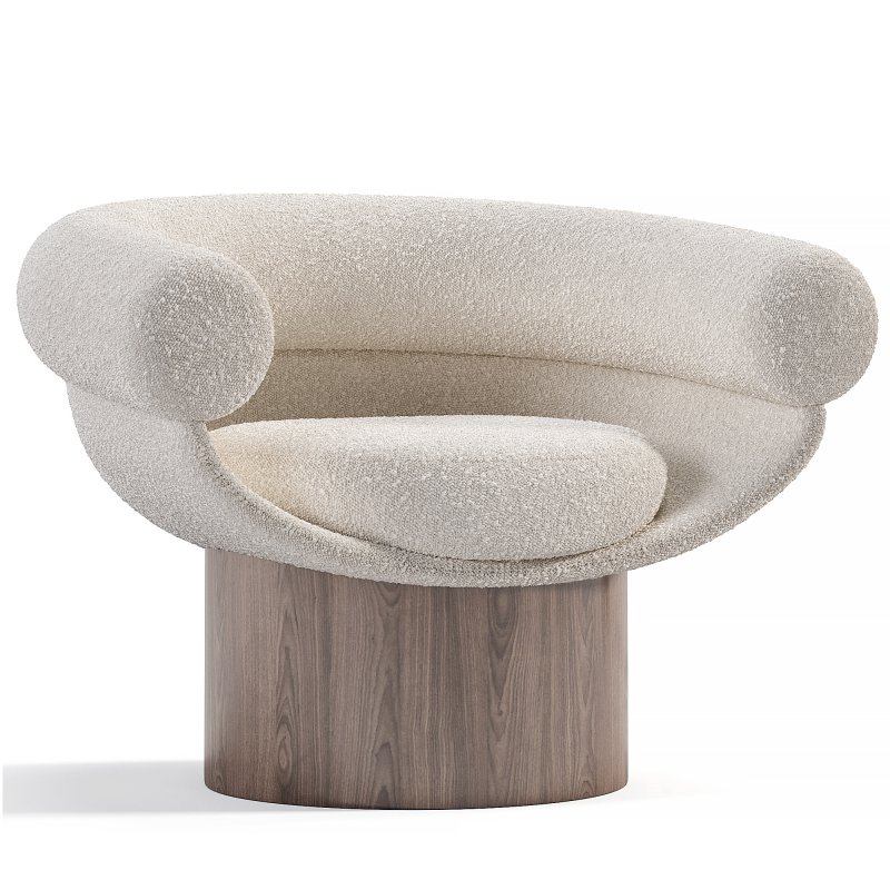 Armchair Bowl Wood Option,Total Fabric Option - Image 3