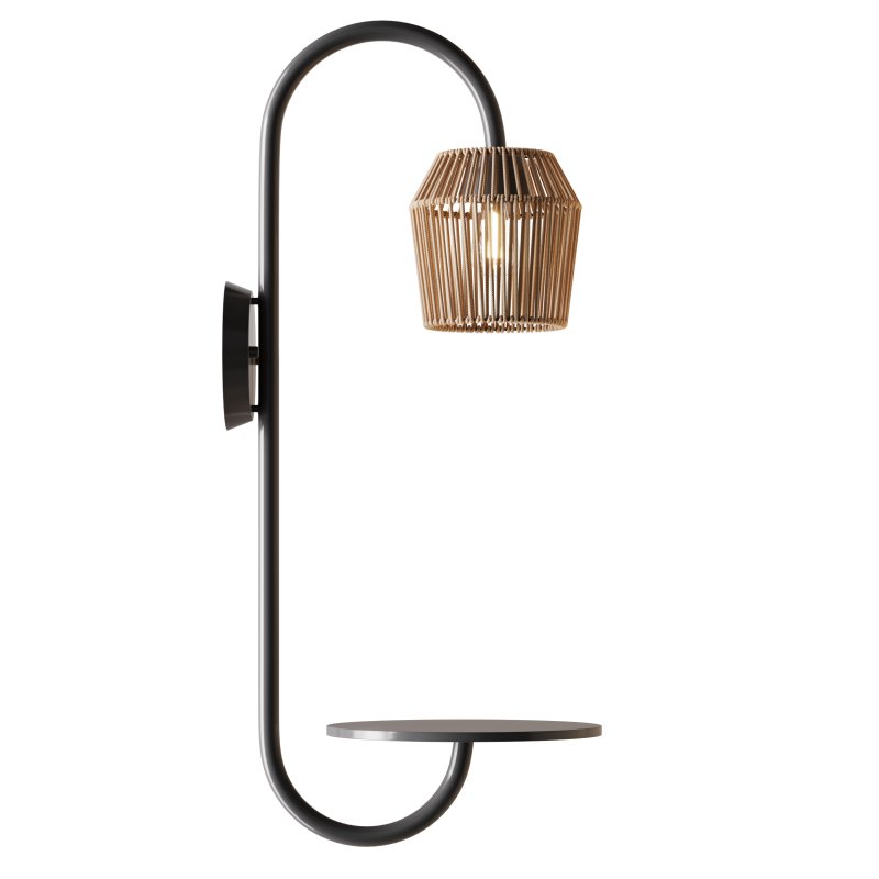 Alyza Rattan Plug-in Armed Sconce with Tray Table and Bulb Included - Image 7