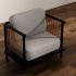 Modern Wooden Frame Armchair - Thumbnail 5