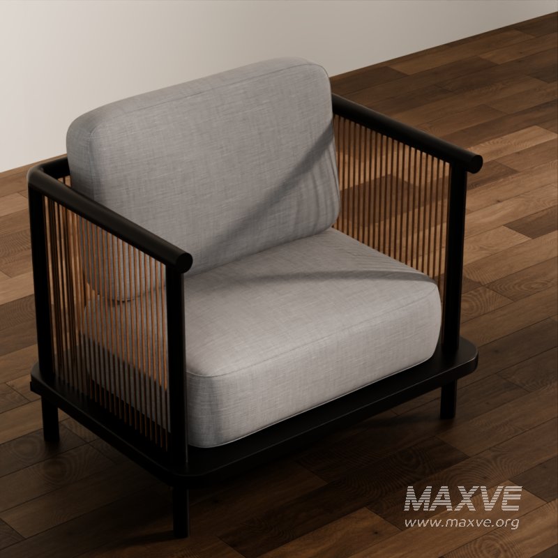 Modern Wooden Frame Armchair - Image 5